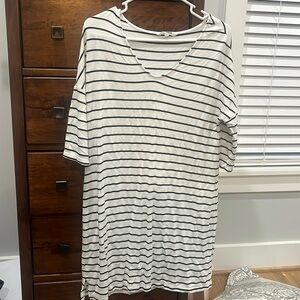 Black and white striped dress